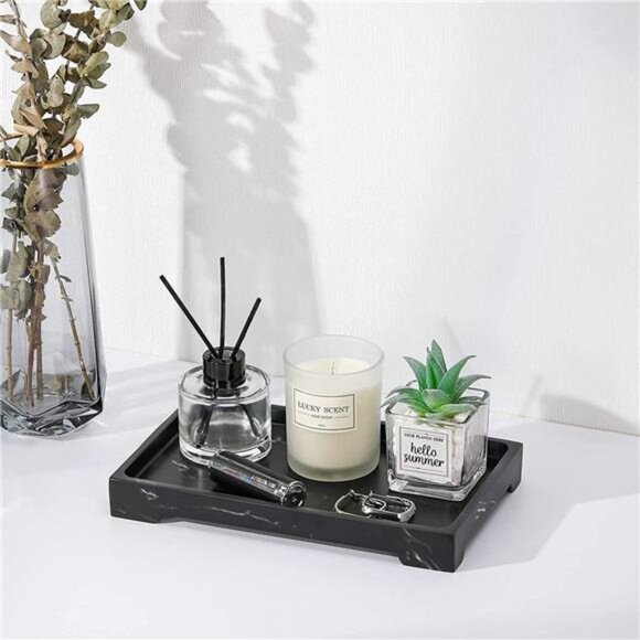 Vanity Tray, Bathroom Tray Toilet Tank Storage Tray, Resin Kitchen - Picture 2 of 7